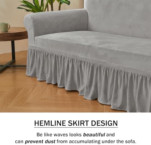 Light Grey Armchair Covers Arm Chair Cover Armchair Slipcovers with Skirt