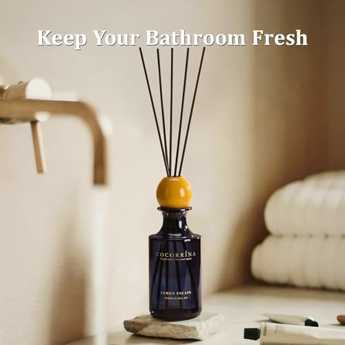 COCORRÍNA Reed Diffuser 8.5 oz Large Capacity Lemon Escape Scent