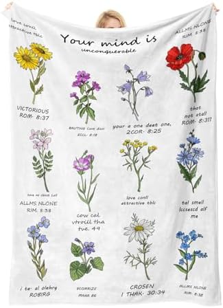 Christian/Inspirational/Religious/Spiritual/Birthday Gifts for Women/Adults, First Holy Communion Gifts for Girls, Soft Throw Blankets for Women 40"x 50"