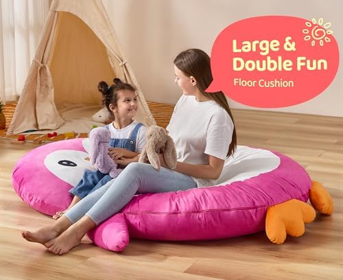 Hobestluk Bean Bag Chairs for Adults Bean Bag Cute Floor Cushions Pink