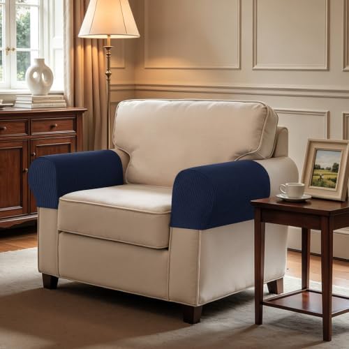 SUBRTEX Stretch Couch Arm Covers Set of 2, Non-Slip Sofa Armrest Slipcovers