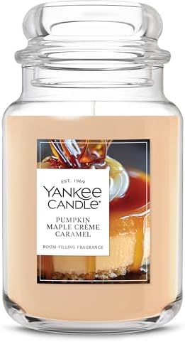 Yankee Candle Pumpkin Maple Crème Caramel Scented Candle, 22oz Large Jar