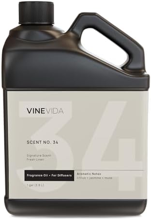 VINEVIDA Fresh Linen Fragrance Oil for Cold Air Diffusers - (128 Fl Oz) - Essential Oils for Diffuser Oil Refill & Air Freshener Room Spray