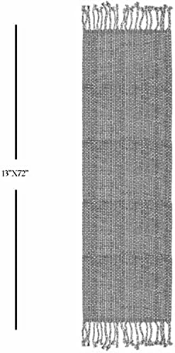 100% Cotton Table Runner for Dining Room Tables Rectangle Two Tone Woven Fabric 72" x 13" Soft Durable Table Runner, Gray