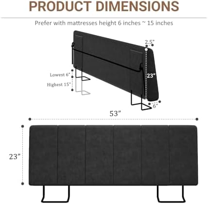 Full Size Headboard Only-No Assembly Required, Black