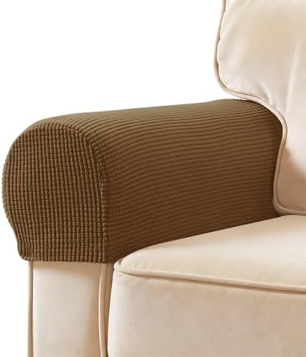 SUBRTEX Stretch Couch Arm Covers Set of 2, Non-Slip Sofa Armrest Slipcovers