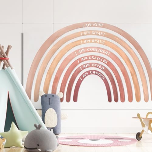 Tinideya Large Watercolor Rainbow Wall Stickers Decal, 77" x 47'', Boho