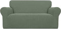 Easy-Going Stretch Oversized Loveseat Couch Covers Washable Greyish Green