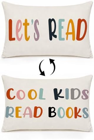 Rusenbao Kids Classroom Reading Corner Decor Throw Pillows Covers 20 x 12