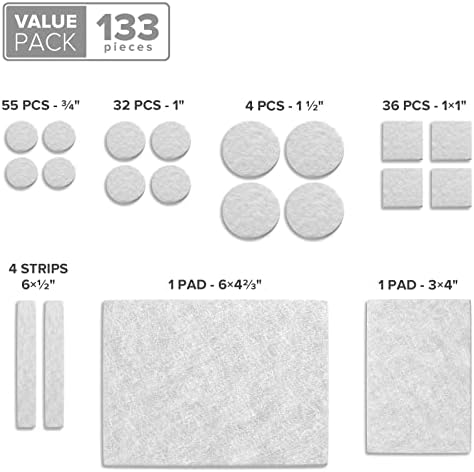 Felt Furniture Pads X-PROTECTOR 133 PCS - Furniture Pads for Hardwood Floor