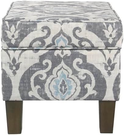 Spatial Order 22" Dinah Collection Storage Ottoman - Blue Slate