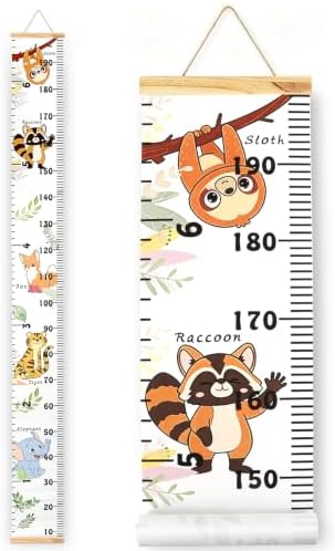 Growth Height Chart for Kids, Removable 79"x7.9" (Cute Animal)