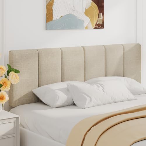 Yongchuang Upholstered King Headboard Only, Modern Linen Head Board Oatmeal