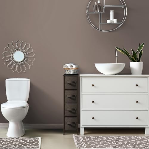 Sorbus 4-Drawer Narrow Dresser for Bedroom (Brown)