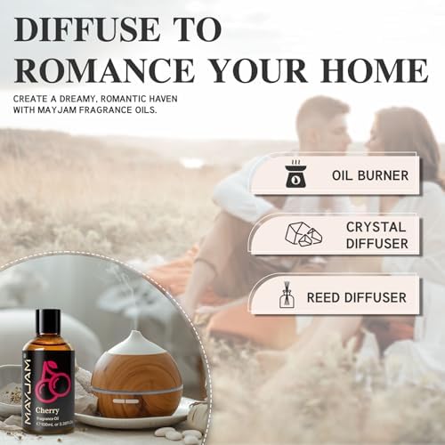 MAYJAM Cherry Fragrance Oil for Diffusers for Home, 3.38FL.OZ