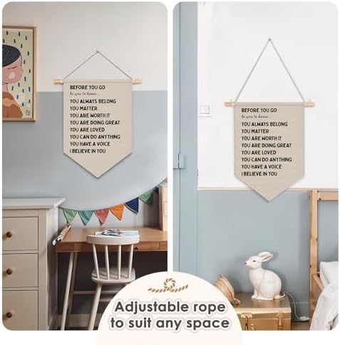 Wheatwin Classroom Decor, Positive Affirmations Wall Decor, Before You Go Be Sure to Know Pennant Flag Banner for Kids Nursery Toddler Bedroom Classroom Playroom 15x11 Inch