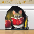 Teacher’s Pet Mouse Wall Sticker – Adorable 3D Reading Mouse Décor for Classroom, Kids Room & Book Lover Gift by MICESTERPIECE