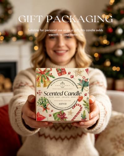 AOOVOO 4 Pack Winter Candles Set - 28 oz Candle Gift for Home Scented