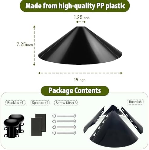 Squirrel Baffle,19-Inch Squirrel Baffle for Bird Feeder Pole,Squirrel-Proofs for Outdoor Shepherd's Hooks，Outside Pole Mount Squirrels Guard (Black)
