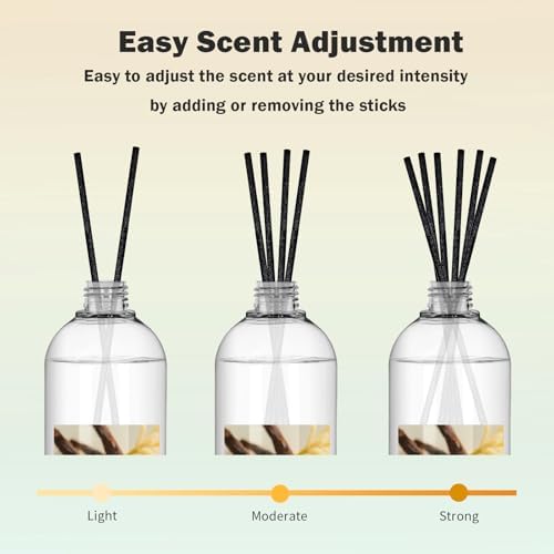 SCENTORINI Vanilla Diffuser Reed Diffuser Oil Refill, 16.9 FL OZ & 6 Sticks
