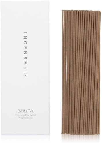 なごみ工房 Kyoto White Tea Incense Sticks - Japanese Temple Aroma, Ideal for Relaxation & Meditation, Approx. 60 Sticks (0.044 Pounds) - Premium Quality Incense for Spiritual & Home Use Nagomikobo