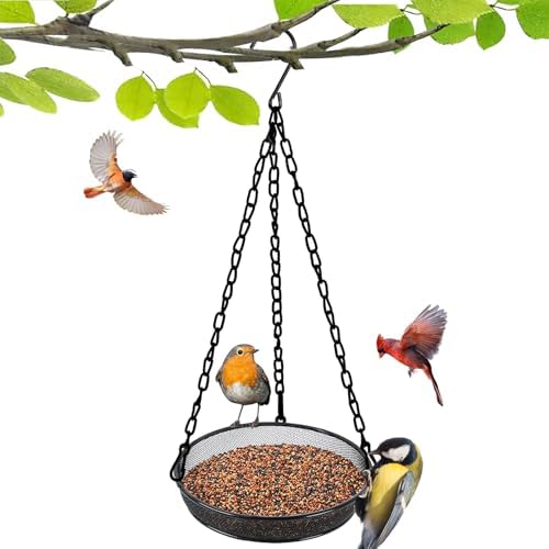 Bird Feeder, Hanging Platform Bird Feeder, Mesh Tray