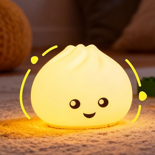 Squishy Dumpling Night Light, Soft Touch Lamp