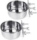 Tfwadmx 2 Pcs Bird Feeding Dish Cups,Parrot Food Bowl Clamp Holder Coop Cup Bird Cage Water Bowl for Parakeet African Greys Conure Cockatiels Lovebird Budgie Chinchilla