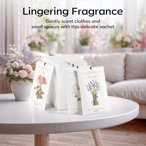 MYARO 12 Pack Assorted Floral Scented Sachets, Closet Deodorizer Freshener