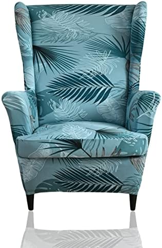 Wing Chair Slipcover, 2-Piece Printed Wingback Chair Cover