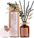 Reed Diffusers - Oil Sticks Diffuser Set with Real Dried Flowers - Reed Diffusers for Home, Bathroom & Office | Air Freshener Fragrance Sticks for Shelf Decor & Gifts by Le Petit Jardin & Co.