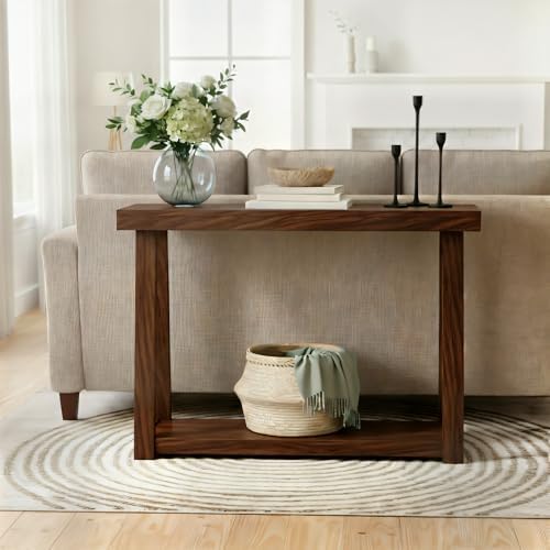 Plank+Beam Classic Console Table, with Shelf, 46 Inch, Walnut