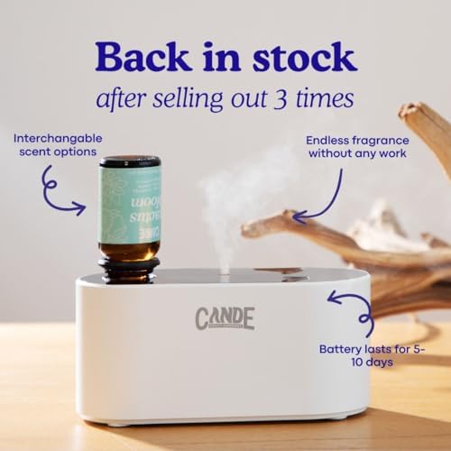 CANDECraftCo Waterless Travel Diffuser Gift Set, Clean Scents, 3 Oils