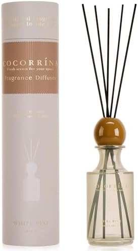 COCORRÍNA Reed Diffuser 8.5 oz Large Capacity White Pine Scent