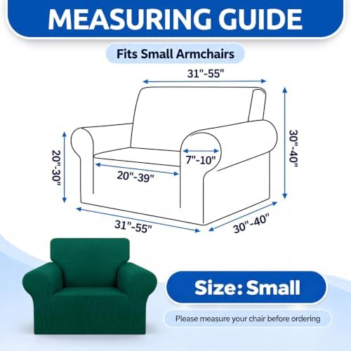 KEKUOU Stretch Chair Sofa Slipcover, Single Couch Cover,Hunter
