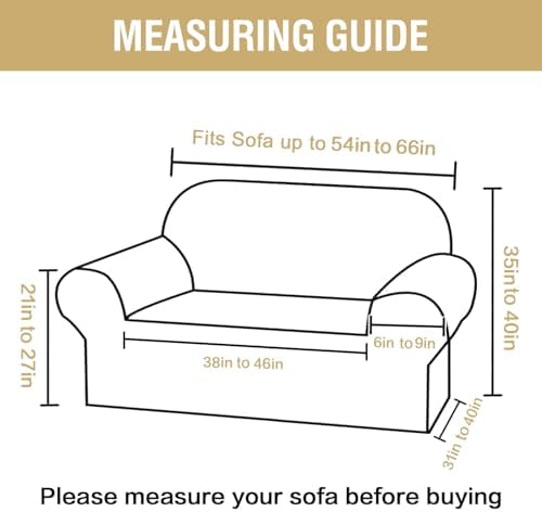 H.VERSAILTEX Jacquard Sofa Slipcover with Waterproof Seat Furniture Protector 1 Piece Stretch Sofa Covers with Elastic Bottom for Kids, Pets, Dog(Loveseat, Stone Blue)