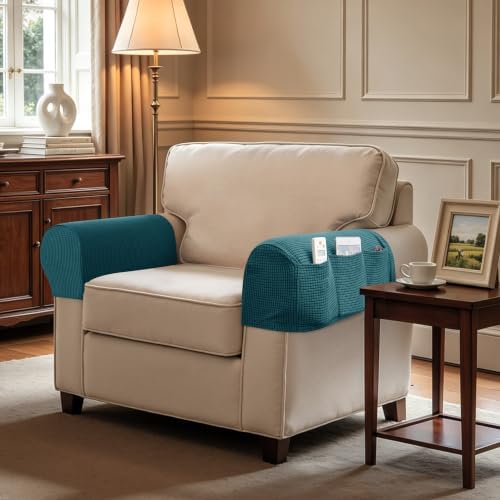 SUBRTEX Stretch Couch Arm Covers Set of 2, Non-Slip Sofa Armrest Slipcovers