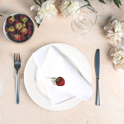 Ramanta Home Set of 12 Cloth Napkins 20x20 Inches, White