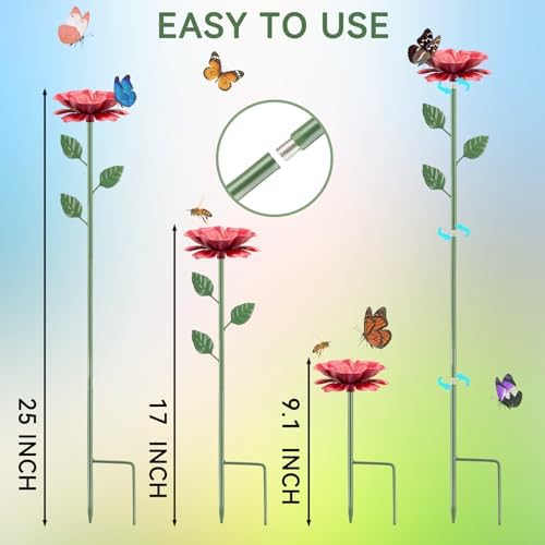 4 Pack Bee Watering Station, Bee Feeder Metal Butterfly Water Feeder