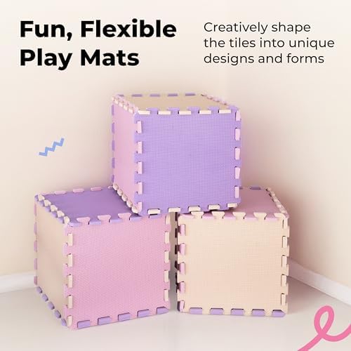 MioTetto Baby Play Mat, Soft Foam Floor Tiles for Kids. Adjustable Interlocking Foam Tiles, Fits with 74x74 Playpen Baby mat for Crawling & Development, Safe & Non-Toxic Playmat for Babies 6-12 Months
