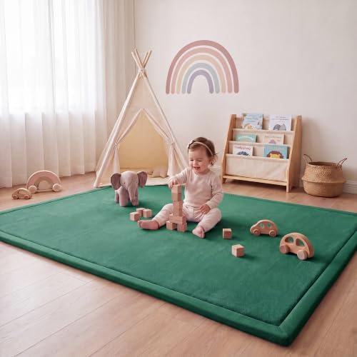 1.3" Thick Baby Play Mat for Floor,59x79 Large Memory Foam Tummy Time Mat
