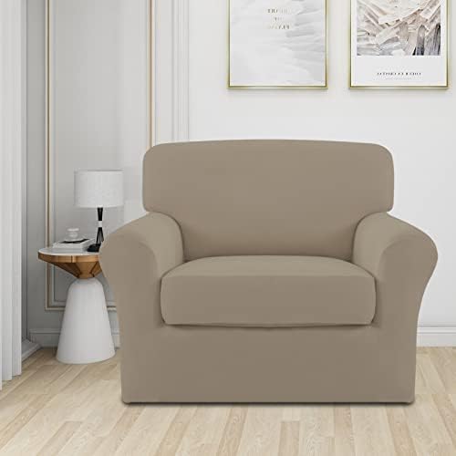 Easy-Going 2 Pieces Stretch Sofa Slipcover for Armchair Washable