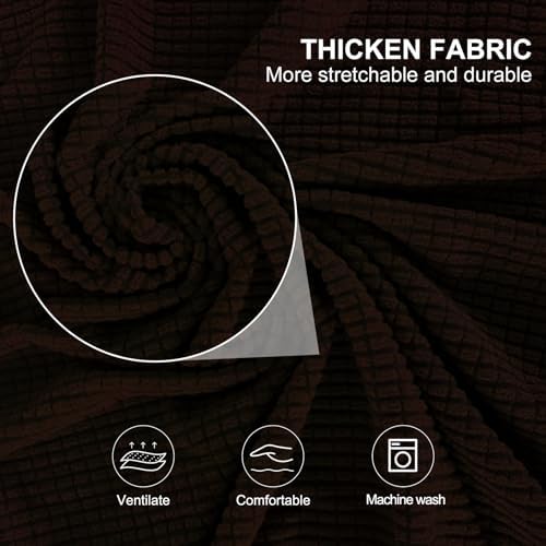 2 Pieces Stretch Chair Cover For Sofa Slipcover, 1 Seat, Chocolate