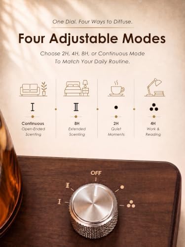 Waterless Essential Oil Diffuser for Home with 3 Oils, 4 Modes