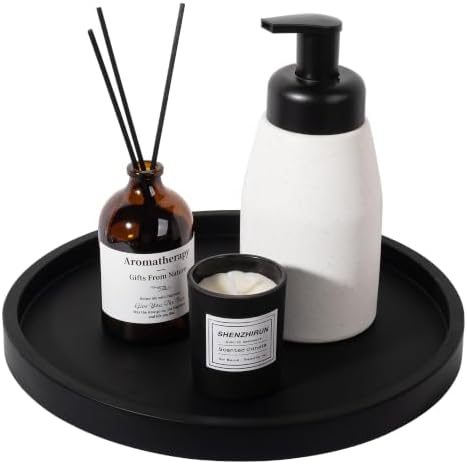 Silicone Bathroom Tray Coffee Table Decor Perfume Organizer, 10" Black