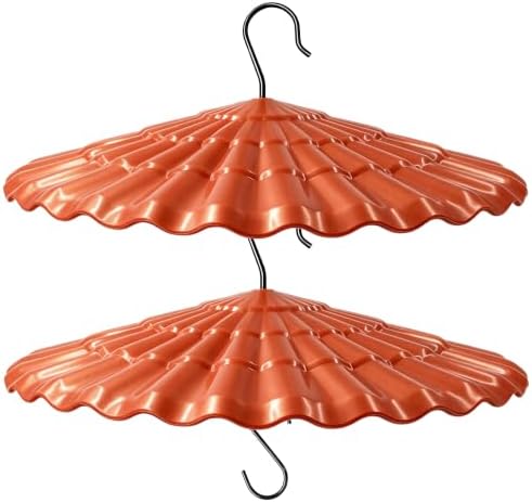 11.5'' Bird Feeder Rain Guard - Bright Dome Shield Umbrella Cover, Squirrel Proof Baffle for Outside Pole & Hanging Standard Wild Bird Feeders, Weatherproof Shatterproof Canopy,(2 Pack, Coffee)