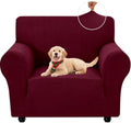 XINEAGE Stretch Armchair Slipcover, Non-Slip Pet Couch Cover,Wine Red
