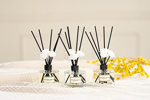 CULTURE & NATURE Reed Diffuser Set 6.7oz (200ml) Orange Blossom Scented Diffuser with Sticks Home Fragrance Reed Diffuser for Bathroom Shelf Decor