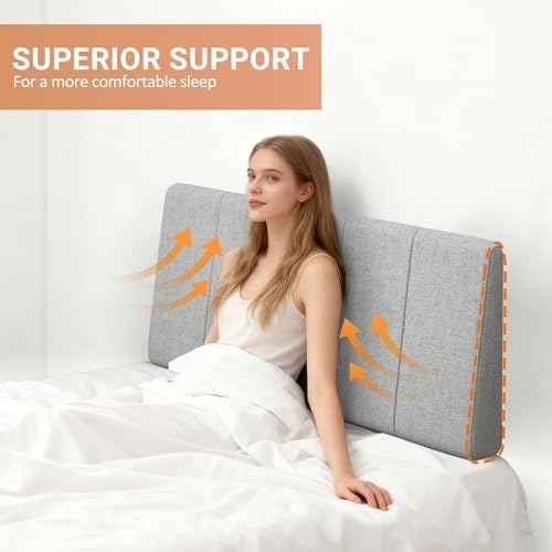Twin Size Headboard Only-No Assembly Required, Light Gray