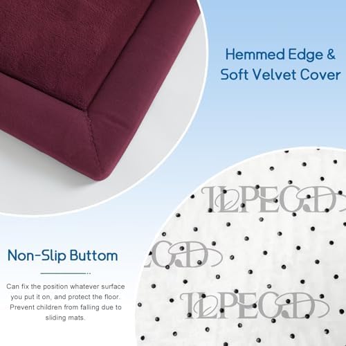 Baby Play Mat for Floor Nursery Muscle Area Rug Playroom Rug 65"x50" Elastic Foam 1.3" Thick Crawling Mat for Babies,Toddlers, Infants(Burgundy)